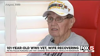 101-year-old WWII vet, wife injured during pursuit of Las Vegas robbery suspects