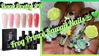 Born Pretty PR | 6pc Nude Pink Gel Polishes | Frog Prince Kawaii Set🐸💚💛