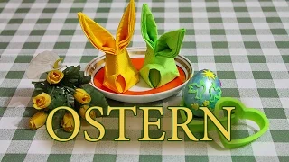 Servietten falten Ostern. Osterhase