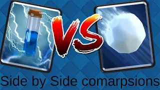 Zap vs Snowball | Side by side comparisons | Clash Royale