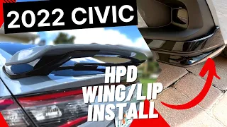 How to Install 2022 Honda Civic HPD Spoiler Wing | Front Lip | Honda Performance Development