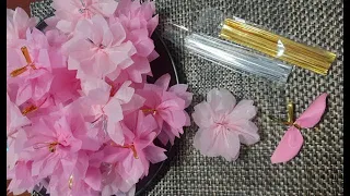 kimie gangi お花紙とラッピングモールで作る「八重桜」簡単 華やか How to make sakura