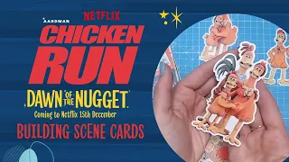 Building Scene Cards using the New Netflix Chicken Run Dawn of the Nugget Papers & Ephemera