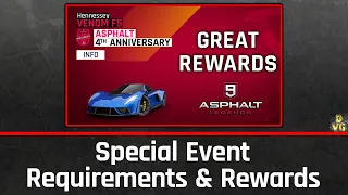 Asphalt 9 | GREAT 4th Anniversary Venom F5 Special Event | All Requirements + Rewards