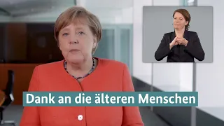 Kanzlerin Merkel dankt älteren Menschen (DGS)