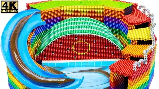 DIY - Build Water Slide Swimming Pool Around Waterfall From Magnetic Balls ( Satisfying )