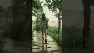 Girl walking into the woods #youtube #shorts #travel #green