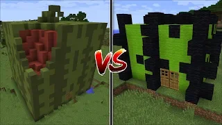 Minecraft MELON HOUSE VS CACTUS HOUSE MOD / FRUIT BUILD BATTLE !! Minecraft