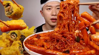 ASMR MUKBANG SPICY TTEOKBOKKI FRIED FOODS EATING SHOW