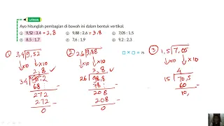 Jawaban matematika kelas 5 hal 75 kurikulum merdeka. pembagian dalam bentuk vertkal.1 9,52 : 3,4 2