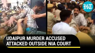 Jaipur: Udaipur murder accused attacked outside NIA court; Chorus for death penalty