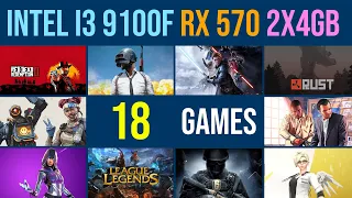 Intel i3 9100f | RX 570 4GB | 2x4GB 2400 MHz RAM test in 18 games