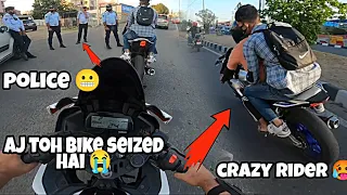Riskless rider of r15m 🥵😡 || AJ toh police ne pakad liya 🥵 || Highway race 💥