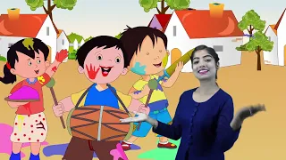 Holi Aayi | Hindi Holi Rhymes | Rang Birangi Holi | Holi Song 2023 | #happyholi