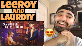 Reacting to CAN YOU FEEL THE LOVE TONIGHT - Leroy Sanchez & LaurDIY