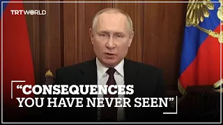 Russia's President Vladimir Putin speaks on Ukraine