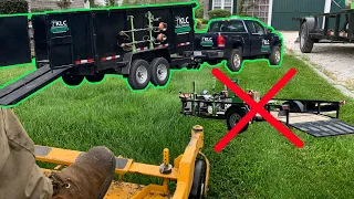 Using Dump Trailer For Lawn Mowing Setup Green Touch Racks