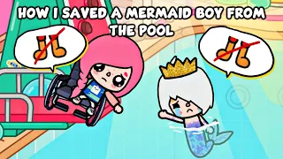 How I Saved A Mermaid Boy From The Pool. How We Met! Our Love Story | Toca Life Story / Toca Boca