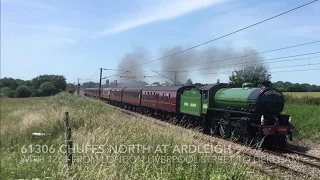61306 'Mayflower' chuffs north at Ardleigh with 1Z61 on 'A Steam Dreams Excursion' - Drone shot!