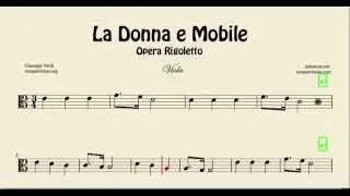 La Donna e Mobile Sheet Muisc for Viola Opera Rigoletto