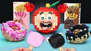 LEGO FRIENDS CHALLENGE: Trying PINK & BLACK Lego Food With Apu | Apu & Friends Mukbang