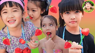 เฌอเบ็ท ออมเล็ต กินสตรอเบอรี่ พร้อมแบ่งปันให้เพื่อนๆ กินทุกคน | SHERBET FUNNY