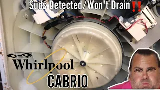 “SD” CODE: WHIRLPOOL CABRIO WASHER WON’T DRAIN? SAVE YOUR MONEY! (EASY FIX)