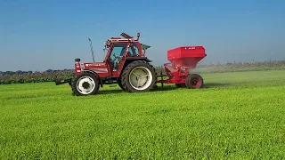 fiatagri 85-90 dt with kuhn mds spreading seashells