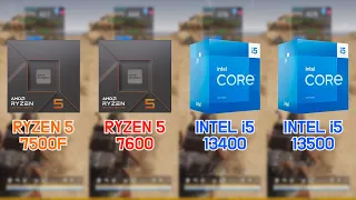 RYZEN 5 7500F vs 7600 vs INTEL i5 13400 vs 13500 with RTX 4090 (7 Games / FHD / 1080p)