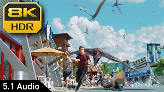 8K HDR • Attack of Flying Dinosaurs - Jurassic World • 5.1 Audio