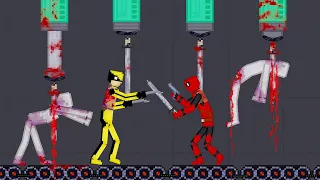 Wolverine vs Deadpool in Torture Factory [Zebra Gaming TV] People Playground 1.14