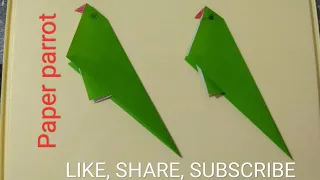 Easy Origami 2D Parrot, Paper Craft 2D Parrot Bird, Parrot Banane Ka Tareeka