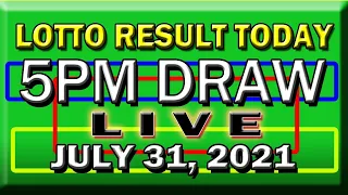 LOTTO RESULT TODAY  JULY 31, 2021 5:00 PM DRAW  | LOTTO DRAW RESULT TODAY