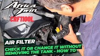 How to change the air filter on a Honda Africa Twin 1100 without removing the tank