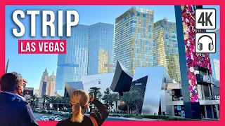 Las Vegas Strip Walking Tour - [Immersive sound - 4K/60fps]