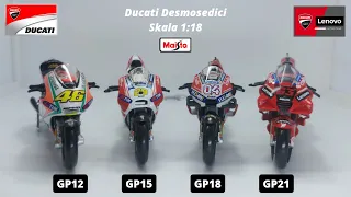 Ducati Desmosedici Motogp Evolution Skala 1:18 Maisto 2012-2021