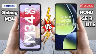 Samsung Galaxy M34 Vs OnePlus Nord CE 3 Lite - Full Comparison 2023 🔥 Techvs