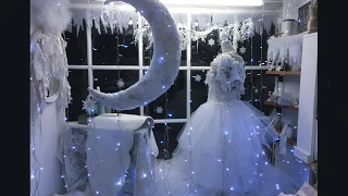 Christmas white window display at The Old Art Room, Swaffham