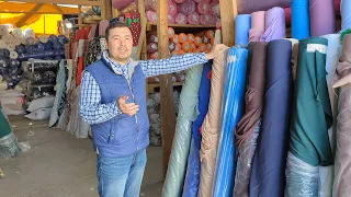 Ткани из Киргизии, рынок Мадина, ткани оптом Бишкек.