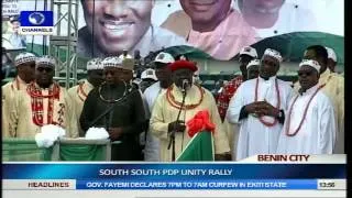 Jonathan Commissions Benin/Ore Road,Attends PDP S.South Unity Rally Pt.9