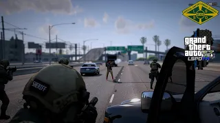 [NO COMMENTARY] GTA V LSPDFR | LASD SEB SHOT A CRAZY WOMAN ON THE HIGHWAY!