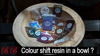 Woodturning a colour shift bowl / Wood turning with resin