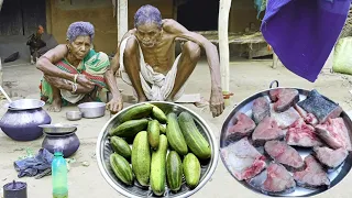 indian poor grandma & grandpa cooking FISH CURRY with patal || very typical life of indian poor man