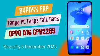 Bypass Frp Oppo A16 CPH2269 Android 11 New Security Tanpa PC.