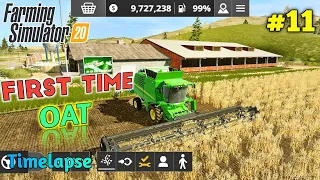 Harvesting Oat First Time in fs20. Farming simulator 20 Time-lapse Gameplay Part 11.