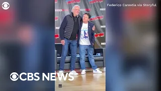 Michael J. Fox and Christopher Lloyd share hug onstage and New York Comic Con