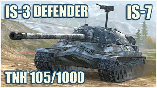 IS-7, IS-3 Defender & TNH 105/1000 • WoT Blitz Gameplay