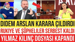 DİDEM ARSLANDA RUKİYE DOSYASI KAPANDI • SAVCILIK HERKESİ SERBEST BIRAKTI •TAKİPSİZLİK KARARI İDDİASI