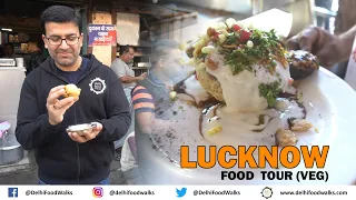 LUCKNOW Vegetarian Food Tour - Malai Paan + BASKET CHAAT + Matar + MAKHAN MALAI + KALI Gajar HALWA
