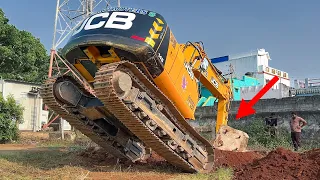 JCB 145 Excavator Tower Foundation dig out and Breaks contrete level it in Tenkasi | Jcb video